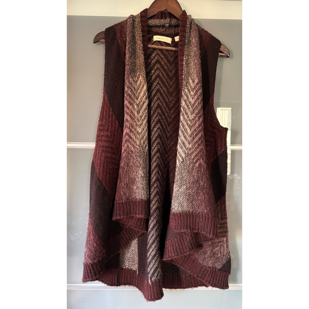 Anthropologie Sleeping on Snow Mabli wool‎ blend sweater vest Geometric Cardigan